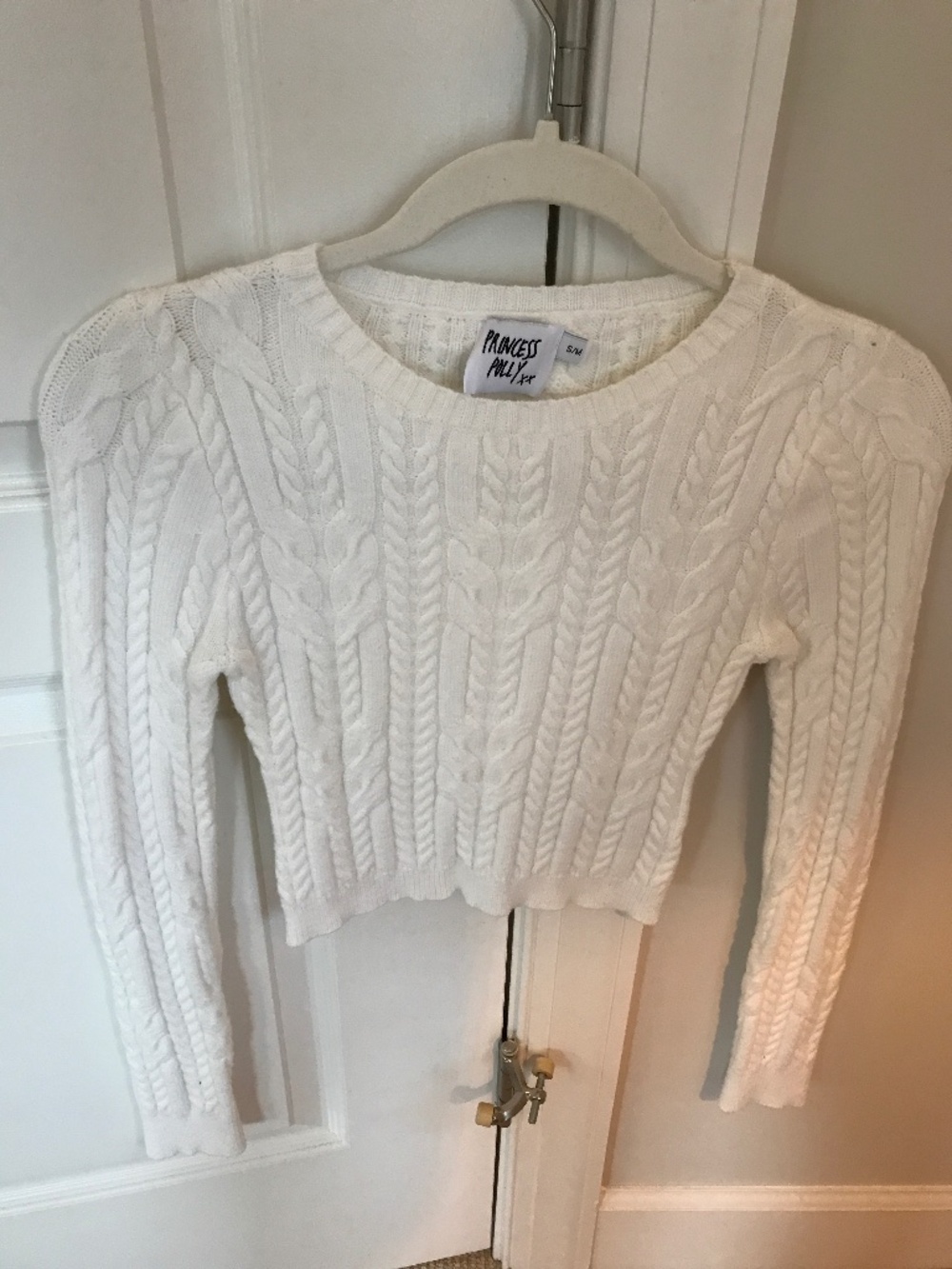 Princess polly cream colored cropped sweater